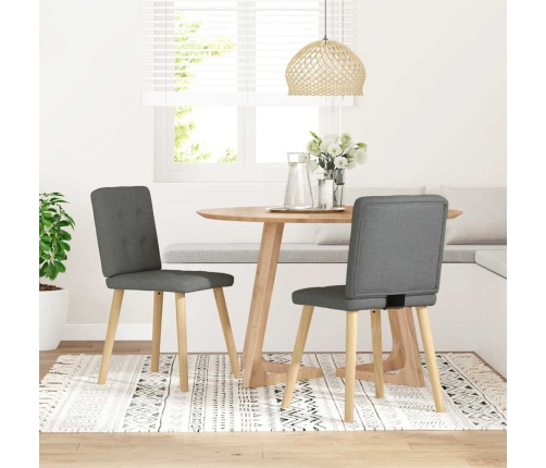 Virtuves Krēsli, 2 Gab., Tumši Pelēks Audums Vidaxl