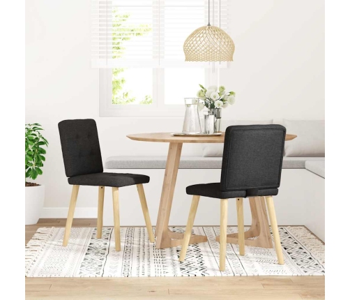 Virtuves Krēsli, 2 Gab., Melns Audums Vidaxl