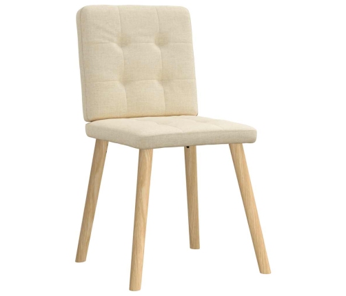 Virtuves Krēsli, 2 Gab., Krēmkrāsas Audums Vidaxl