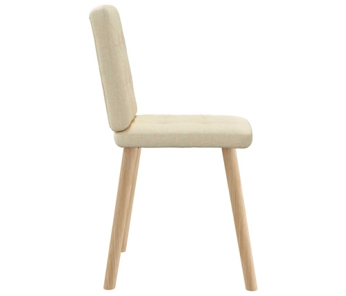 Virtuves Krēsli, 2 Gab., Krēmkrāsas Audums Vidaxl