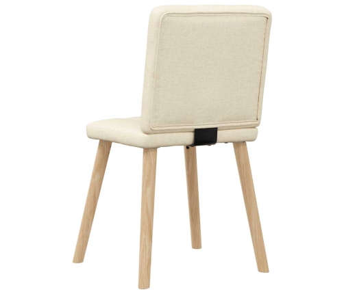 Virtuves Krēsli, 2 Gab., Krēmkrāsas Audums Vidaxl