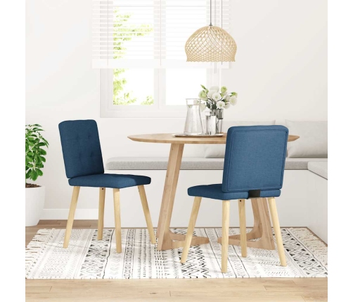 Virtuves Krēsli, 2 Gab., Zils Audums Vidaxl