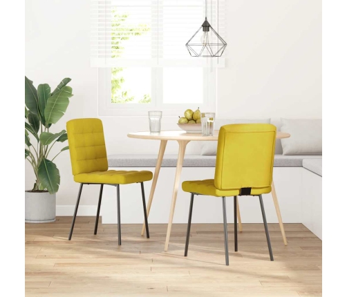 Virtuves Krēsli, 2 Gab., Dzeltens Samts Vidaxl