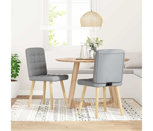 Virtuves Krēsli, 2 Gab., Gaiši Pelēks Audums Vidaxl