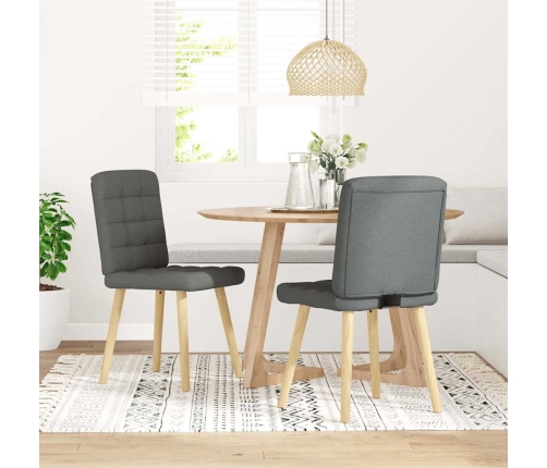 Virtuves Krēsli, 2 Gab., Tumši Pelēks Audums Vidaxl