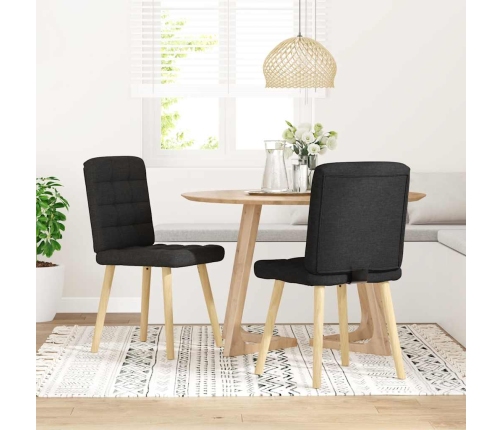 Virtuves Krēsli, 2 Gab., Melns Audums Vidaxl