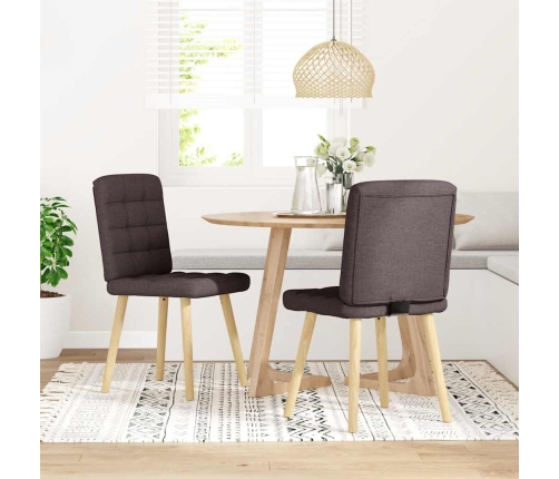 Virtuves Krēsli, 2 Gab., Tumši Brūns Audums Vidaxl