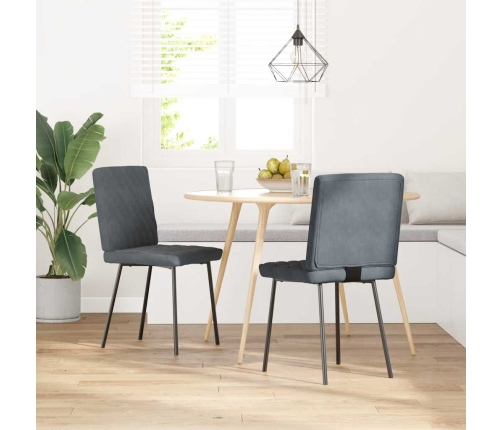Virtuves Krēsli, 2 Gab., Tumši Pelēks Samts Vidaxl