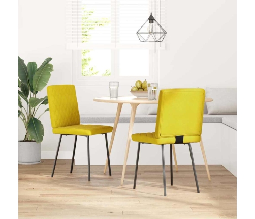 Virtuves Krēsli, 2 Gab., Dzeltens Samts Vidaxl