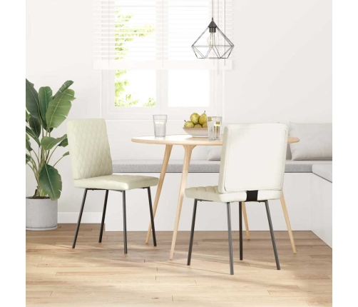 Virtuves Krēsli, 2 Gab., Krēmkrāsas Samts Vidaxl