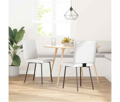 Virtuves Krēsli, 2 Gab., Balta Mākslīgā Āda Vidaxl