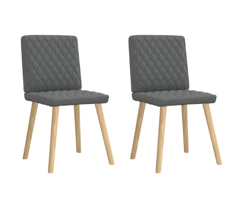 Virtuves Krēsli, 2 Gab., Tumši Pelēks Audums Vidaxl