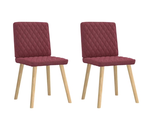 Virtuves Krēsli, 2 Gab., Vīnsarkans Audums Vidaxl