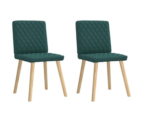 Virtuves Krēsli, 2 Gab., Tumši Zaļš Audums Vidaxl