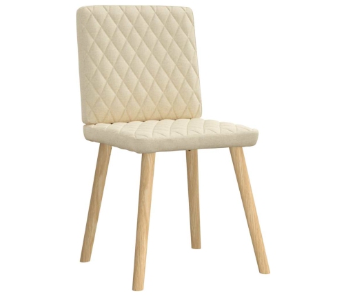 Virtuves Krēsli, 2 Gab., Krēmkrāsas Audums Vidaxl