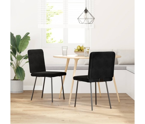 Virtuves Krēsli, 2 Gab., Melns Samts Vidaxl