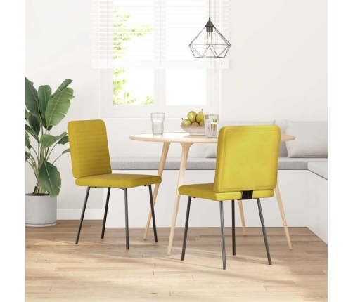 Virtuves Krēsli, 2 Gab., Dzeltens Samts Vidaxl