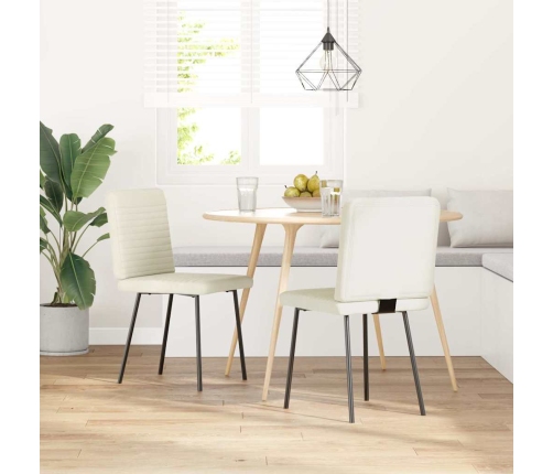 Virtuves Krēsli, 2 Gab., Krēmkrāsas Samts Vidaxl