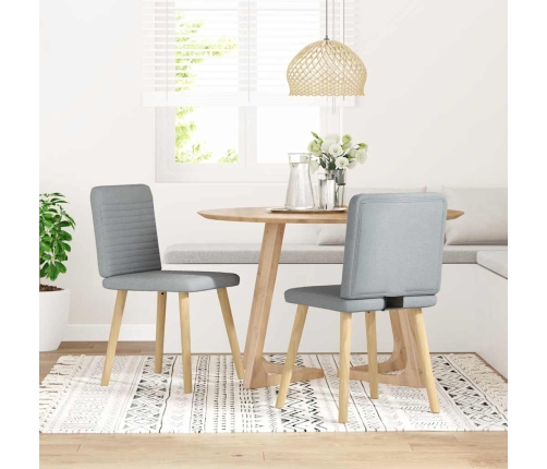 Virtuves Krēsli, 2 Gab., Gaiši Pelēks Audums Vidaxl