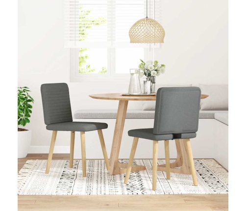 Virtuves Krēsli, 2 Gab., Tumši Pelēks Audums Vidaxl