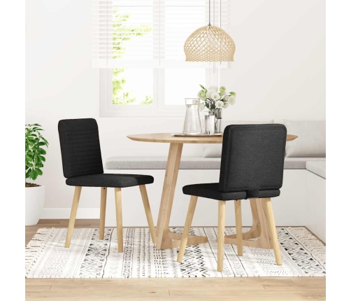 Virtuves Krēsli, 2 Gab., Melns Audums Vidaxl