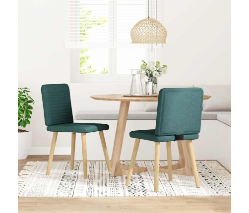 Virtuves Krēsli, 2 Gab., Tumši Zaļš Audums Vidaxl