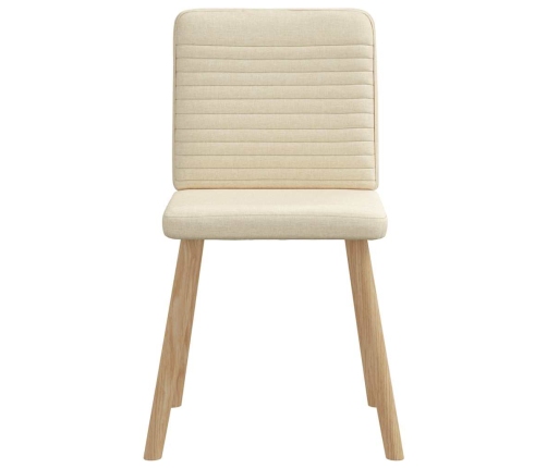 Virtuves Krēsli, 2 Gab., Krēmkrāsas Audums Vidaxl