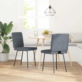 Virtuves Krēsli, 2 Gab., Tumši Pelēks Samts Vidaxl