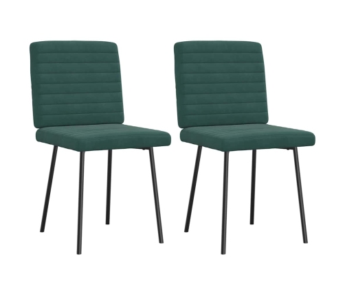 Virtuves Krēsli, 2 Gab., Tumši Zaļš Samts Vidaxl