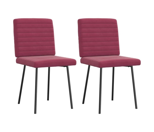 Virtuves Krēsli, 2 Gab., Vīnsarkans Samts Vidaxl