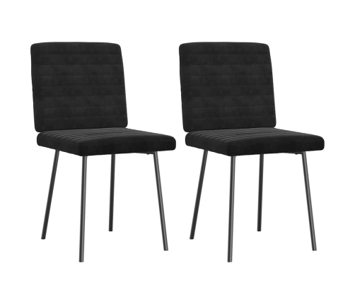 Virtuves Krēsli, 2 Gab., Melns Samts Vidaxl