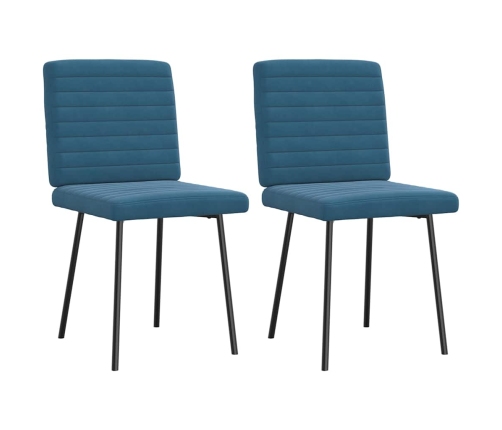 Virtuves Krēsli, 2 Gab., Zils Samts Vidaxl