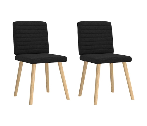 Virtuves Krēsli, 2 Gab., Melns Audums Vidaxl