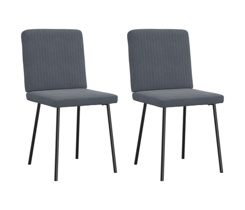 Virtuves Krēsli, 2 Gab., Tumši Pelēks Samts Vidaxl