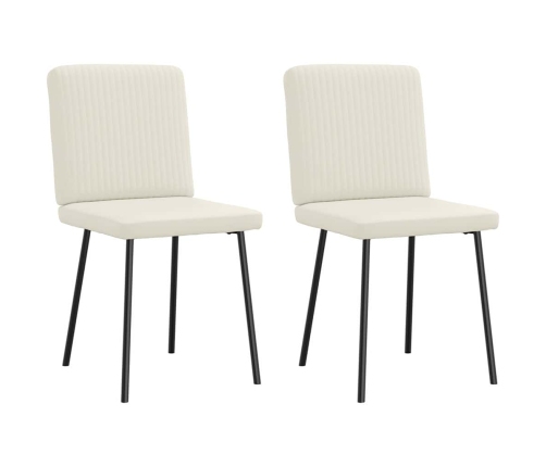 Virtuves Krēsli, 2 Gab., Krēmkrāsas Samts Vidaxl