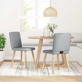 Virtuves Krēsli, 2 Gab., Gaiši Pelēks Audums Vidaxl