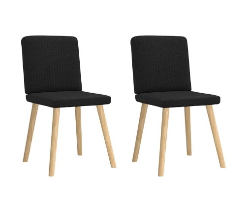 Virtuves Krēsli, 2 Gab., Melns Audums Vidaxl