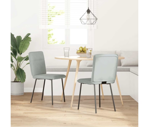 Virtuves Krēsli, 2 Gab., Gaiši Pelēks Samts Vidaxl