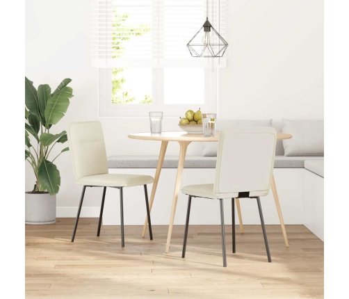 Virtuves Krēsli, 2 Gab., Krēmkrāsas Samts Vidaxl