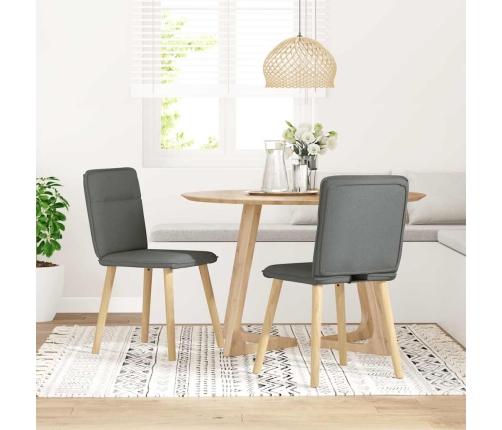 Virtuves Krēsli, 2 Gab., Tumši Pelēks Audums Vidaxl