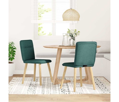 Virtuves Krēsli, 2 Gab., Tumši Zaļš Audums Vidaxl