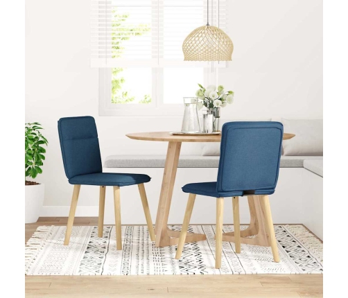 Virtuves Krēsli, 2 Gab., Zils Audums Vidaxl