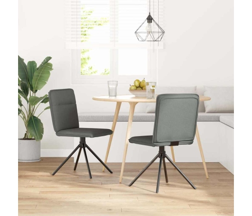 Virtuves Krēsli, 2 Gab., Tumši Pelēks Audums Vidaxl