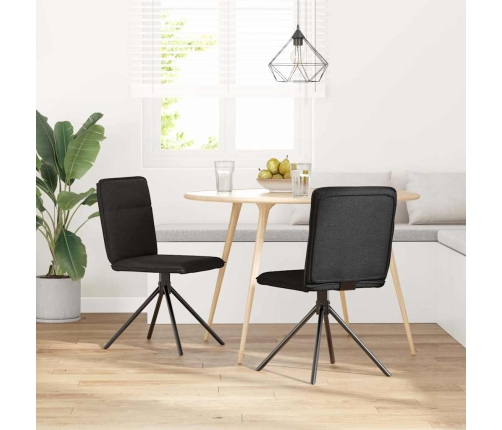 Virtuves Krēsli, 2 Gab., Melns Audums Vidaxl