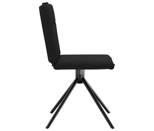 Virtuves Krēsli, 2 Gab., Melns Audums Vidaxl