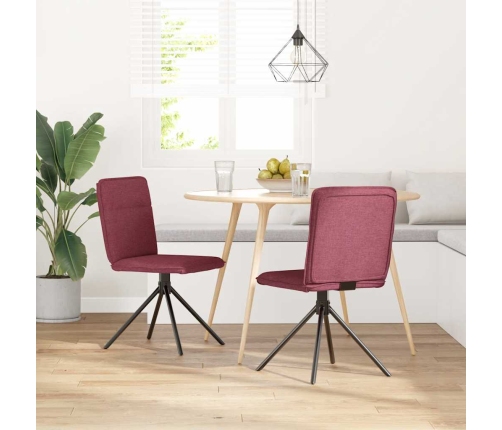 Virtuves Krēsli, 2 Gab., Vīnsarkans Audums Vidaxl