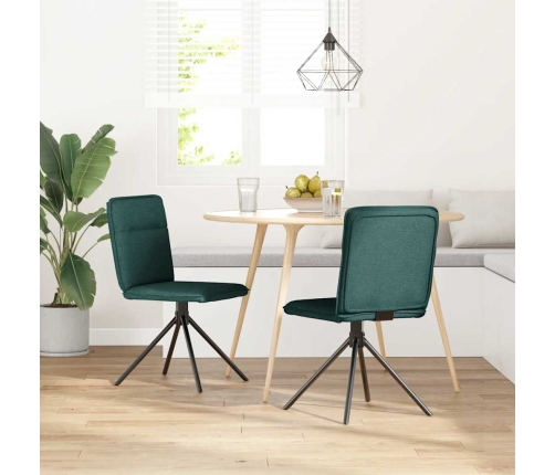 Virtuves Krēsli, 2 Gab., Tumši Zaļš Audums Vidaxl