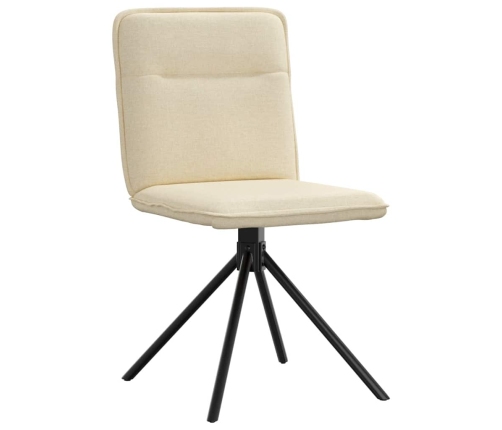 Virtuves Krēsli, 2 Gab., Krēmkrāsas Audums Vidaxl