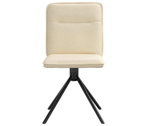 Virtuves Krēsli, 2 Gab., Krēmkrāsas Audums Vidaxl