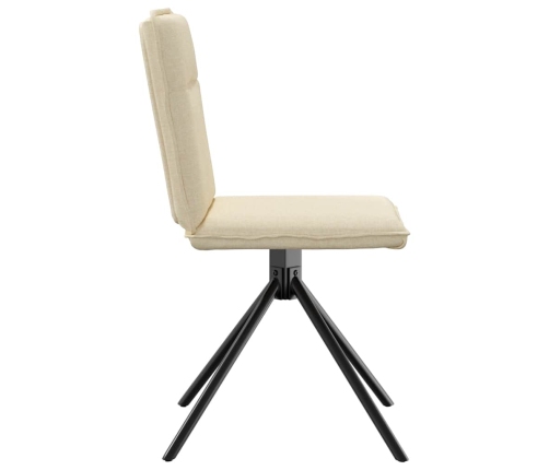 Virtuves Krēsli, 2 Gab., Krēmkrāsas Audums Vidaxl